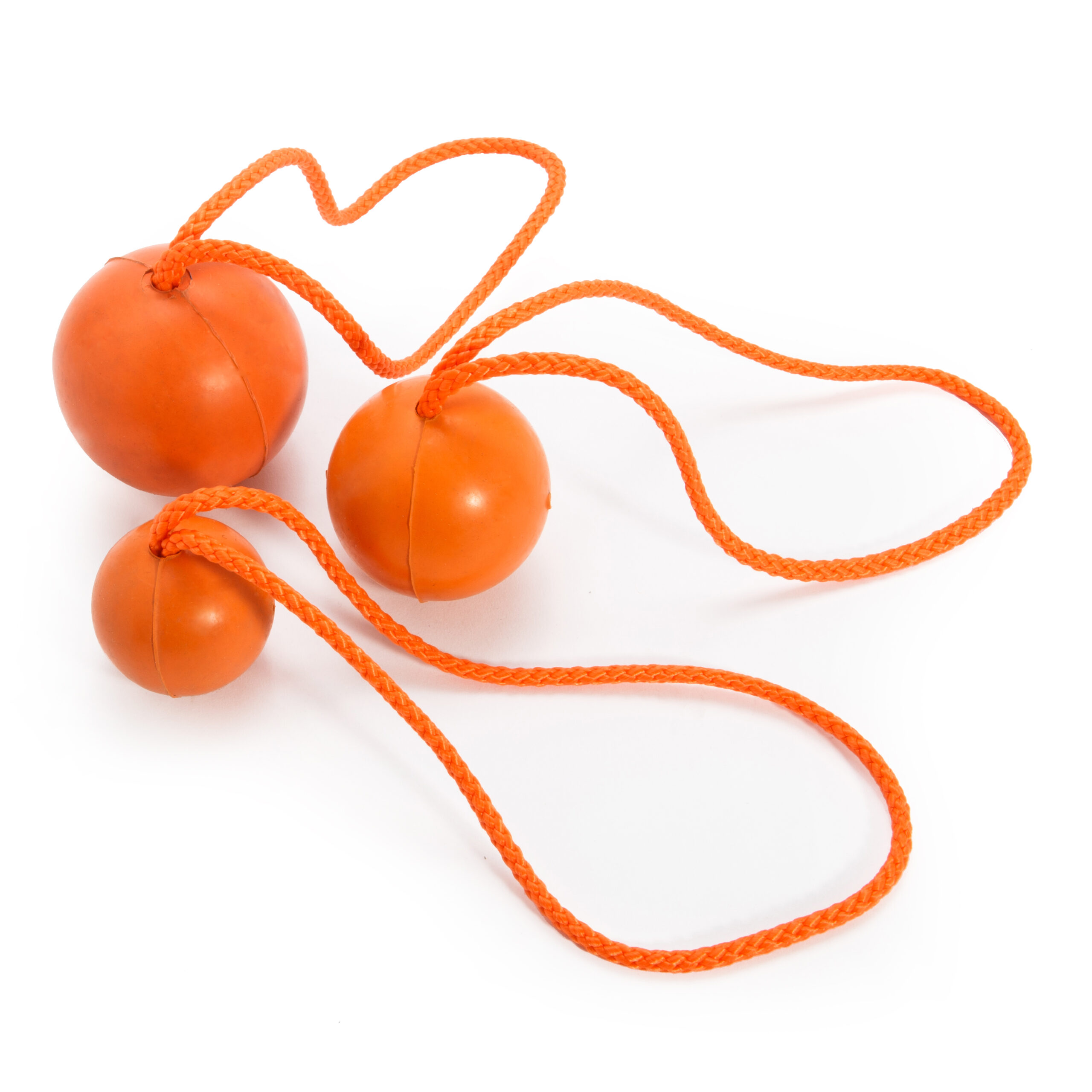 Rubber ball (L) with cord, 75 mm