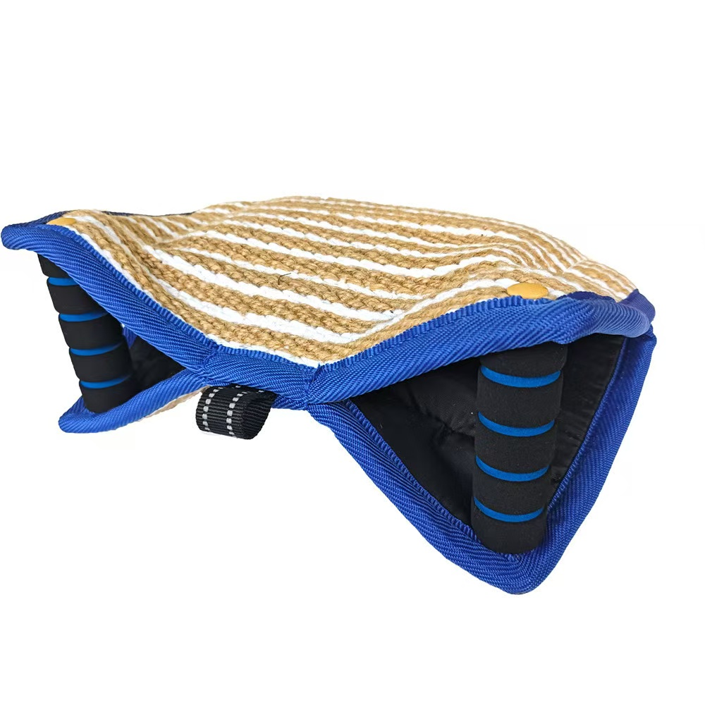 Bijtkussen – jute – 2 handgrepen – 28 x 23 cm